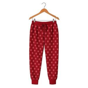 Jockey Red Snowflake Fleece Jogger Pajama Pants SZ S
